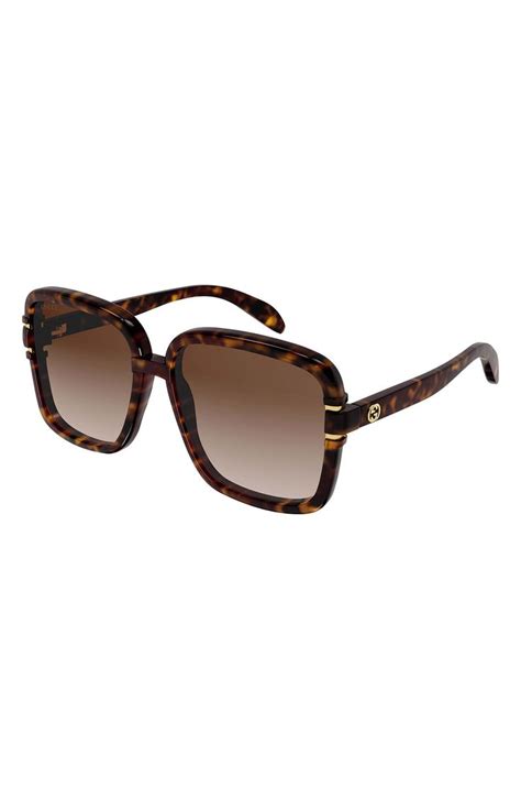 gucci blue havana sunglasses|gucci 59mm square sunglasses.